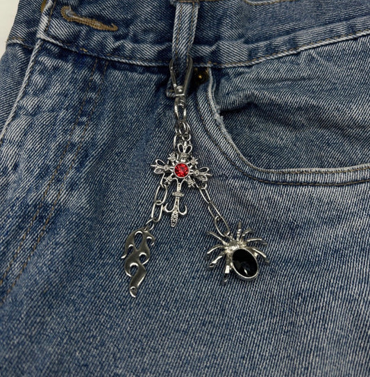 Aesthetic trio jeans key chain