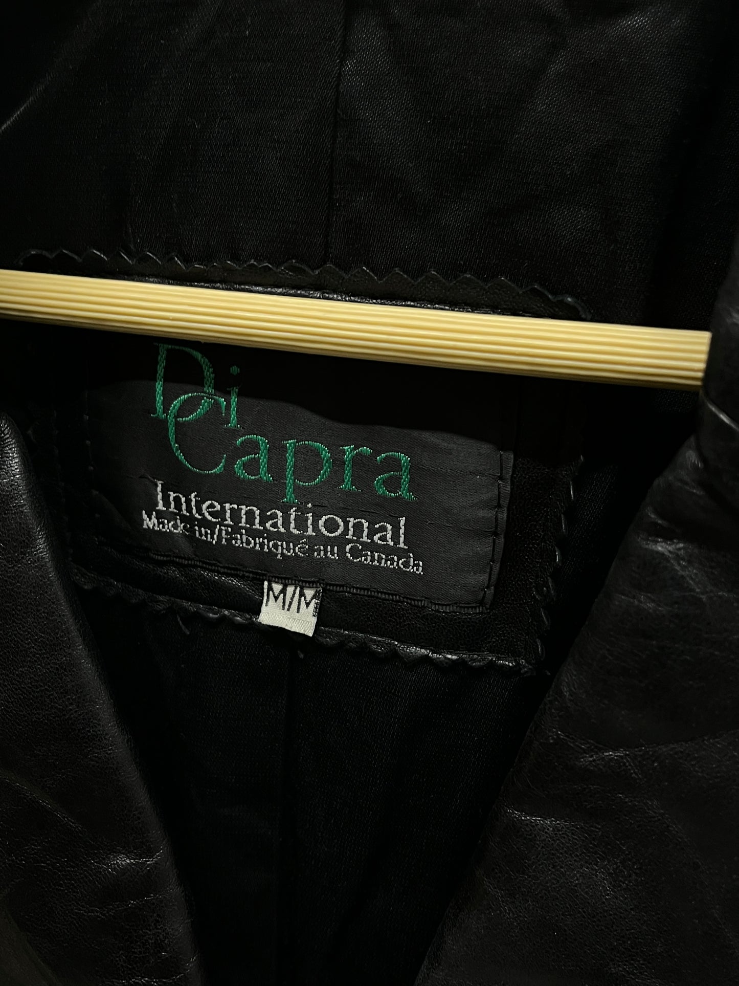 Designer mad black botton leather jacket