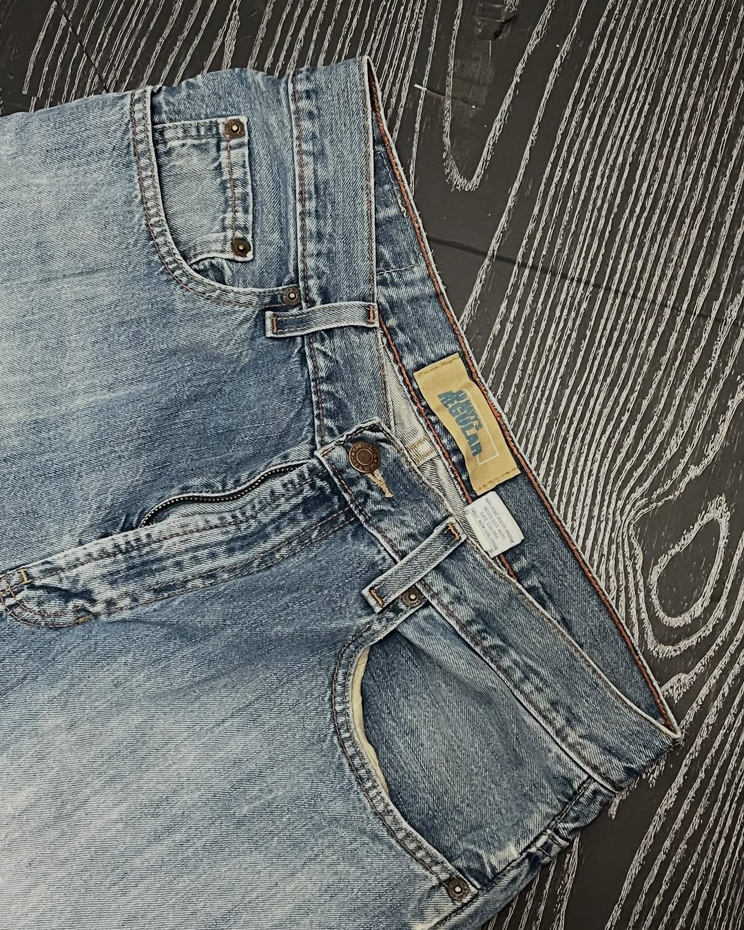 Navy regular denim jeans