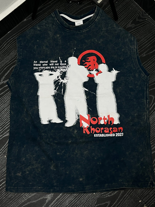 North khorason sleeve less tee