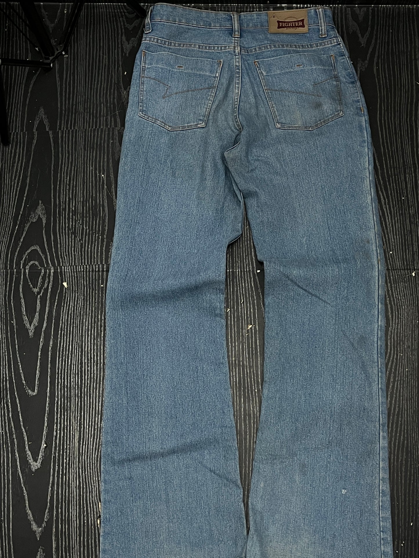 Light blue printed baggy jeans