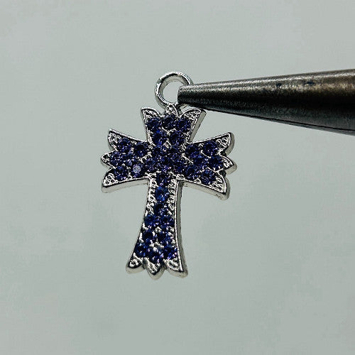 Cute color pearl cross pendant with chain
