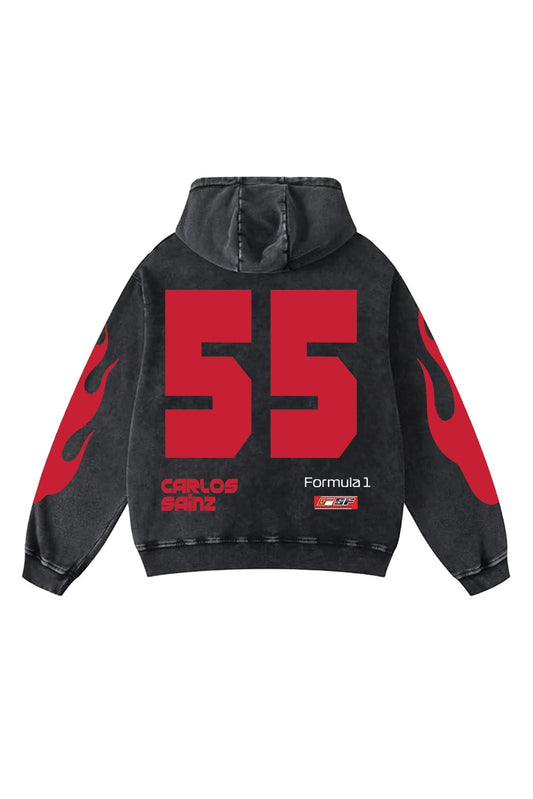 F1 carlos sainz Aesthetic Hoodie – 360 GSM Heavyweight (Front & Back Statement Prints)
