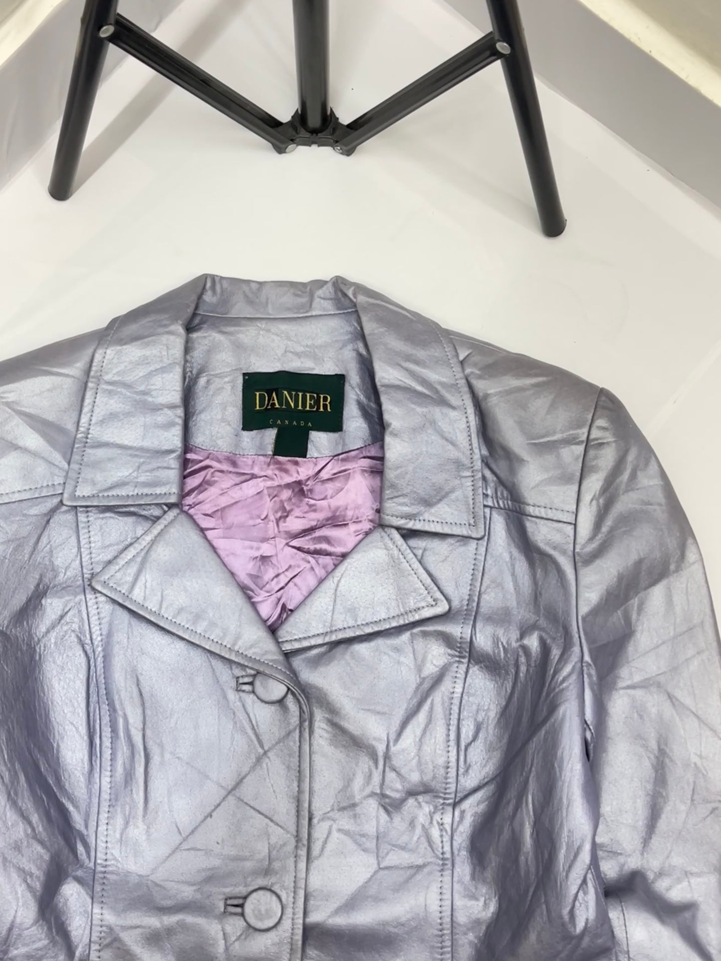 Designer danier light purple leather jacket