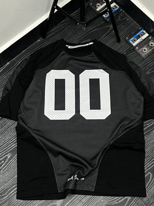 Rugby multi material oversized tee