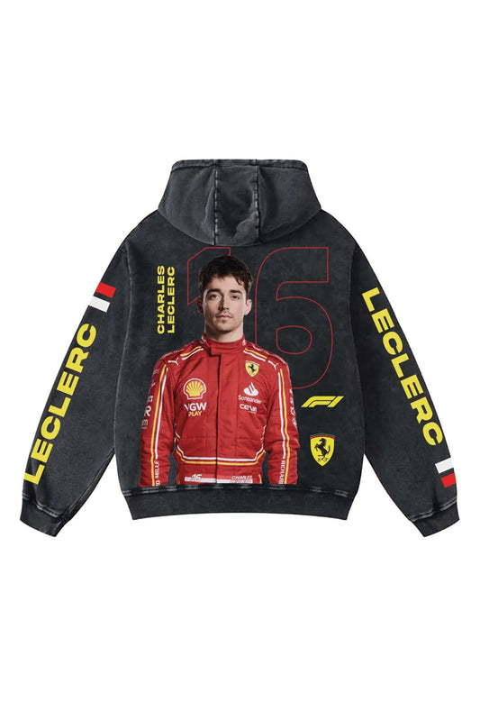 F1 charles leclerc Aesthetic Hoodie – 360 GSM Heavyweight (Front & Back Statement Prints)