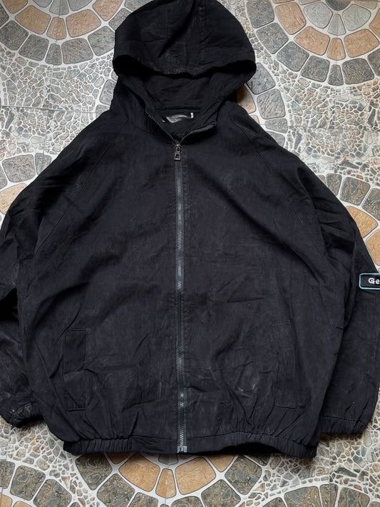 Black hoddied zip up jacket