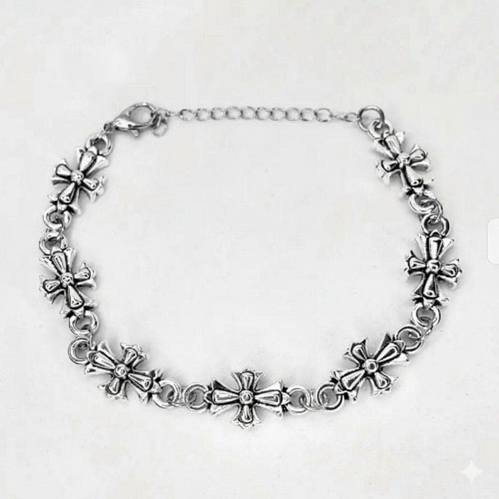 Chrome heart stainless steel bracelet