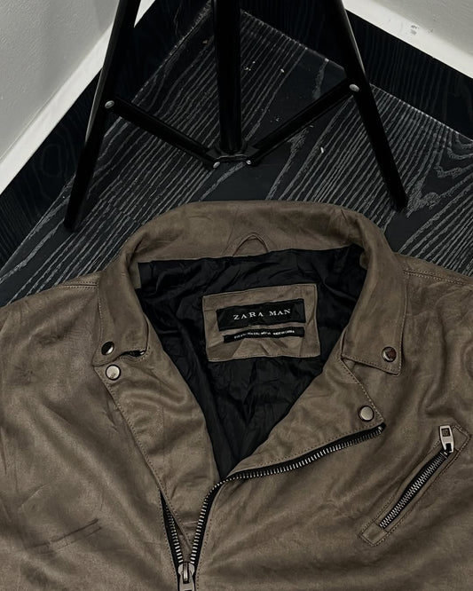 Zara man branded unige material multilayer jacket