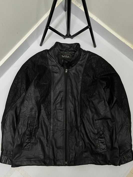 Designer black leather jacket