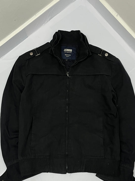 Black heavy double layer boxy jacket