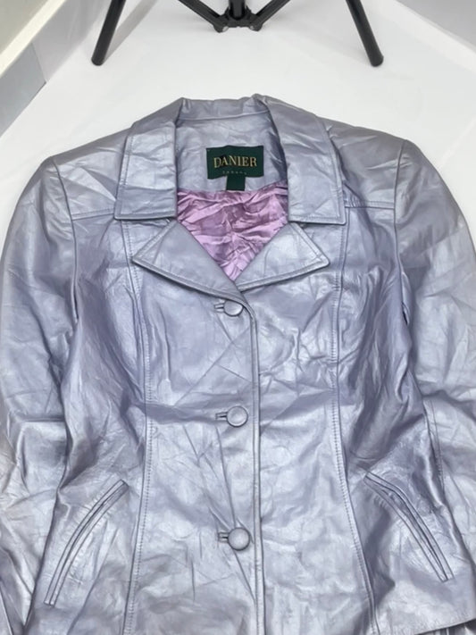 Designer danier light purple leather jacket