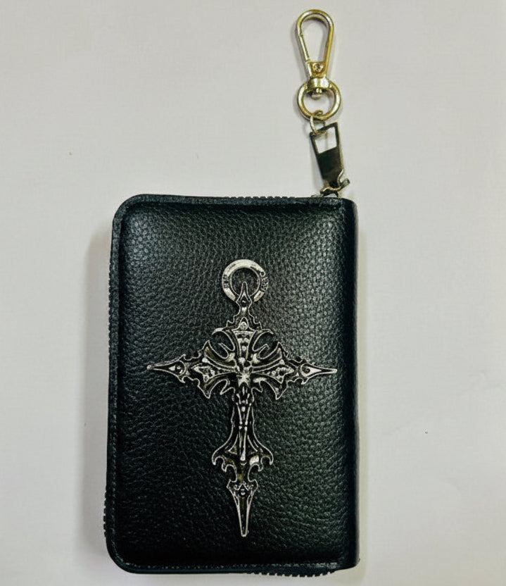 Pure leather gothic Cryptic Wallet Card Holder