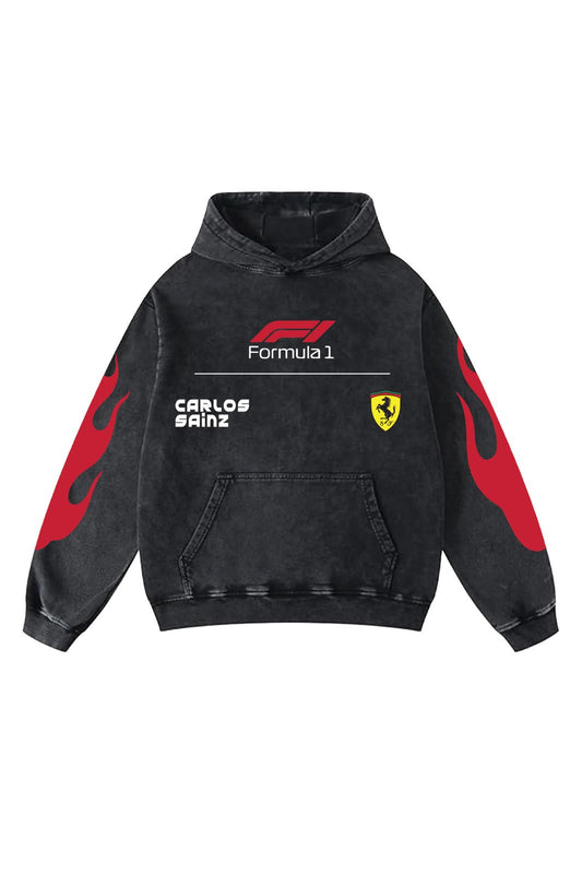 F1 carlos sainz Aesthetic Hoodie – 360 GSM Heavyweight (Front & Back Statement Prints)