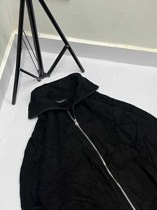 Black zip up collar sweater