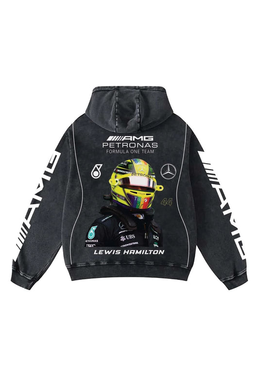 F1 Mercedes lewis hamilton Aesthetic Hoodie – 360 GSM Heavyweight (Front & Back Statement Prints)