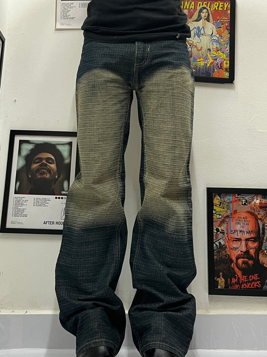 Vintage retro forest green baggy jeans