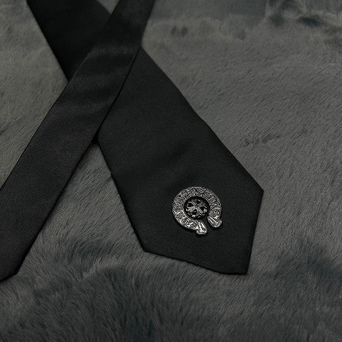 Black Chrome Heart Tie