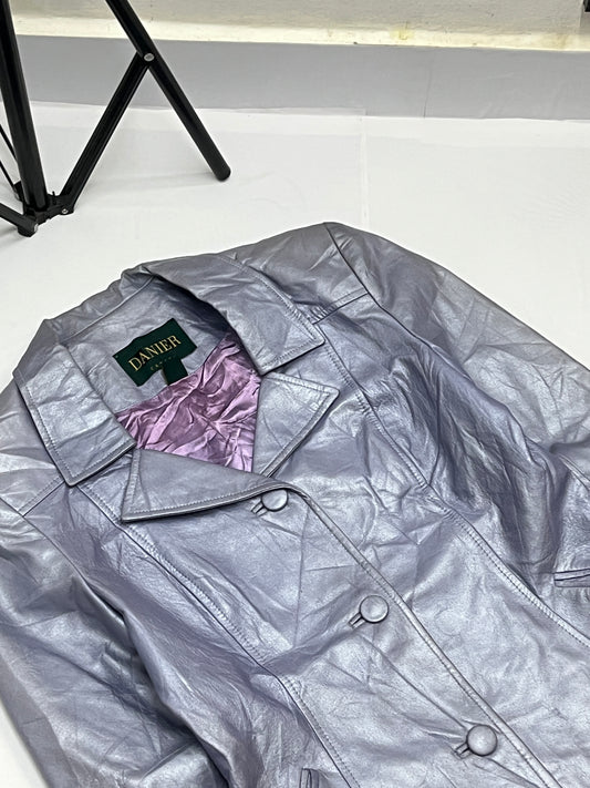 Designer danier light purple leather jacket