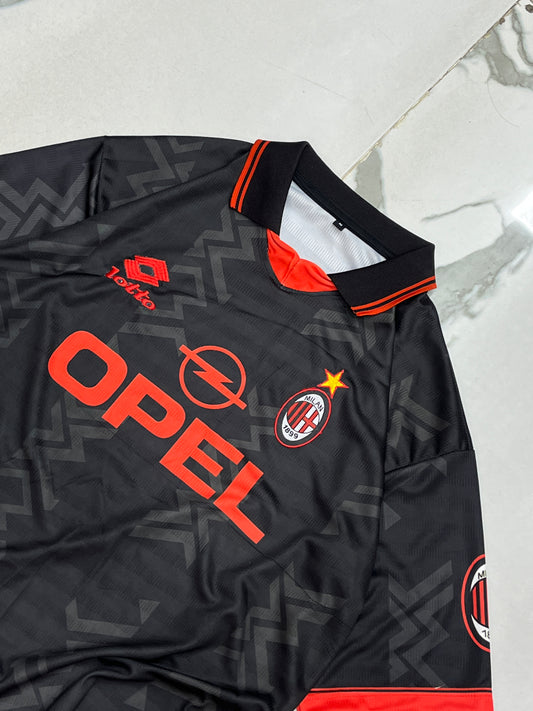 Black and red AC milan collar jersey