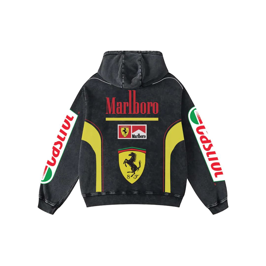 Marlboro x ferrari Aesthetic Hoodie – 360 GSM Heavyweight (Front & Back Statement Prints)