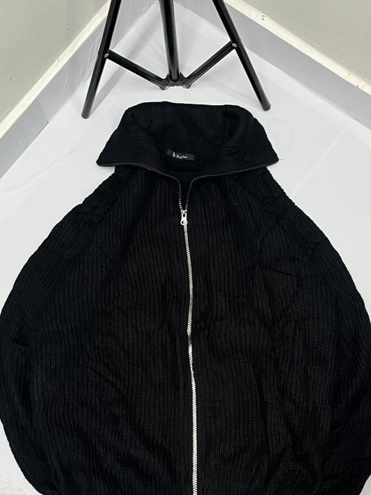 Black zip up collar sweater