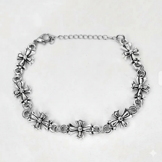 Chrome heart stainless steel bracelet