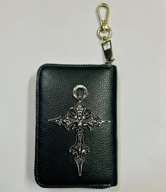 Pure leather gothic Cryptic Wallet Card Holder