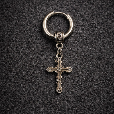 Stainless Steel Small Cross Earring